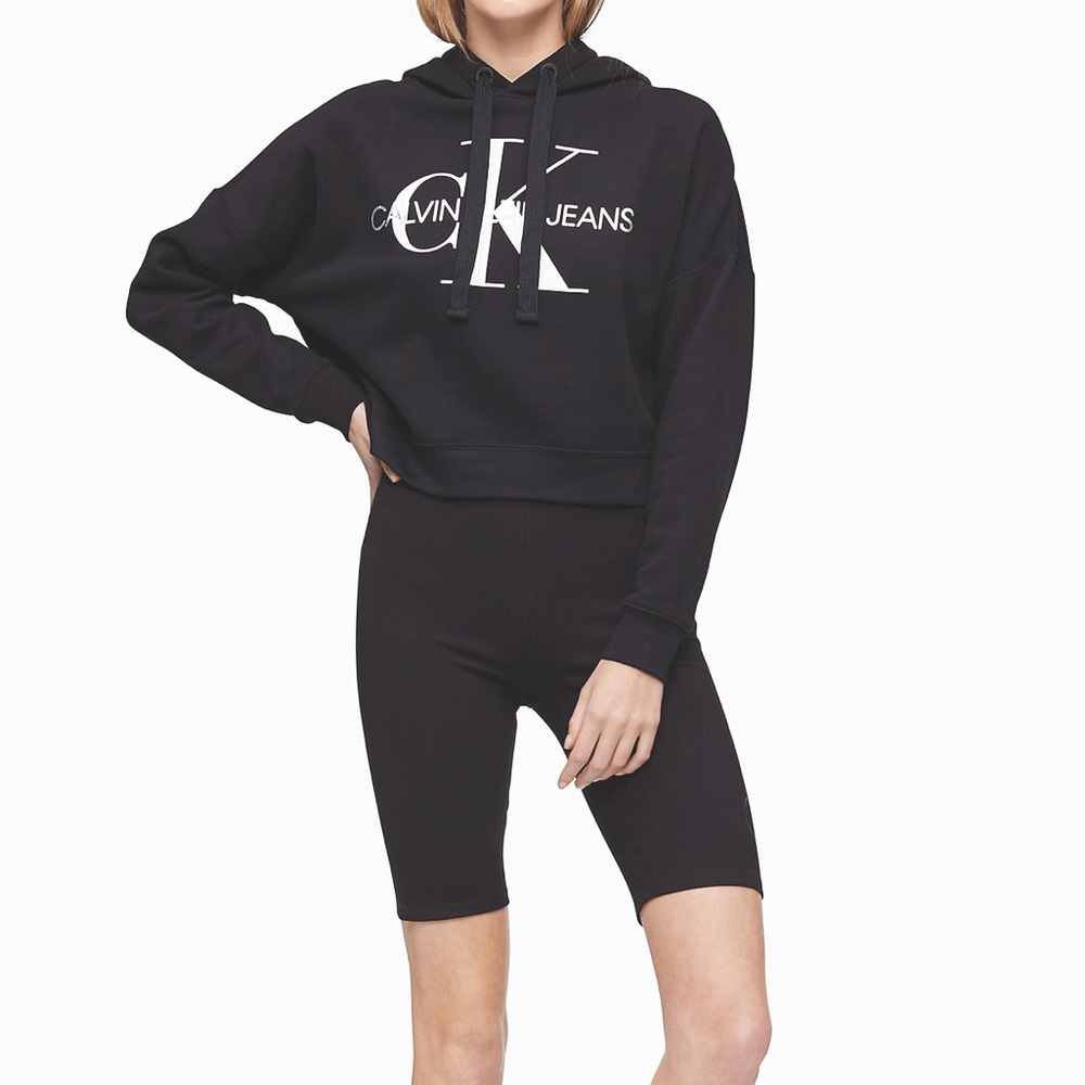 Calvin Klein Jeans Tops | Monogram Logo Drawstring Hoodie | Large | NWT